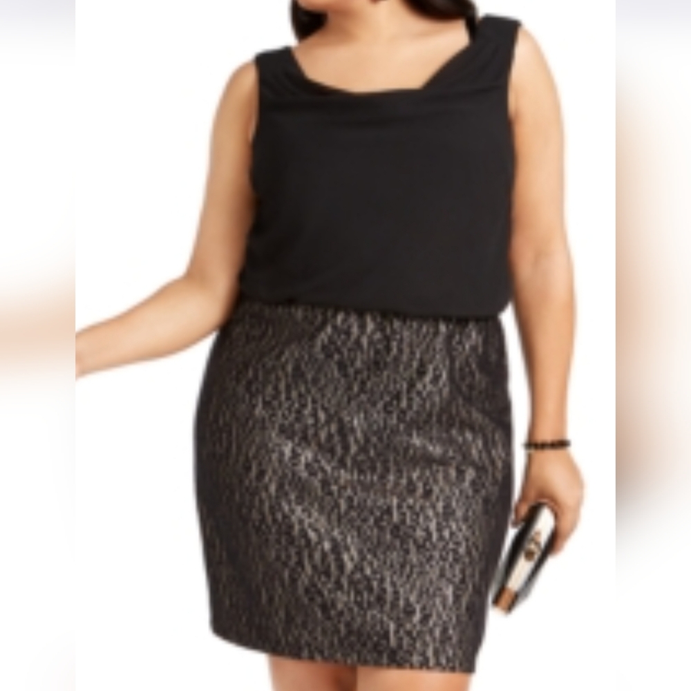 NWT BCX PLUS SIZE Elegant Black and Gold Women's Skirt